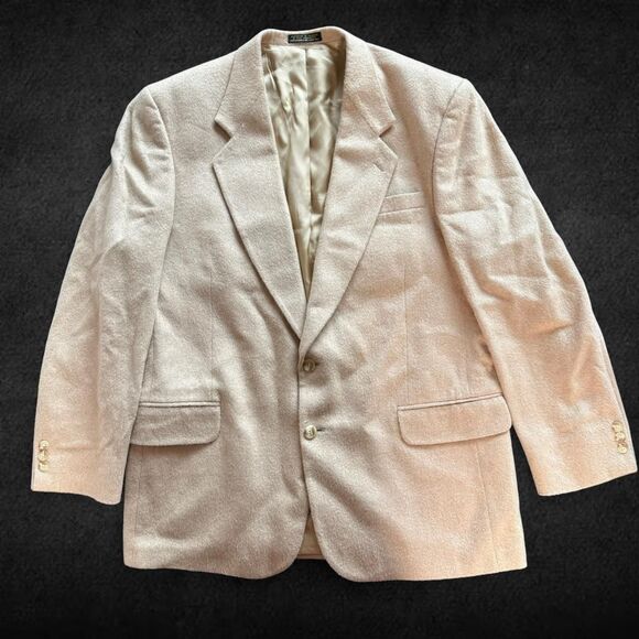 BACHRACH Vintage Palm Beach Camel Tan Blazer Cashmere Wool Suit Jacket Men's - Picture 7 of 7